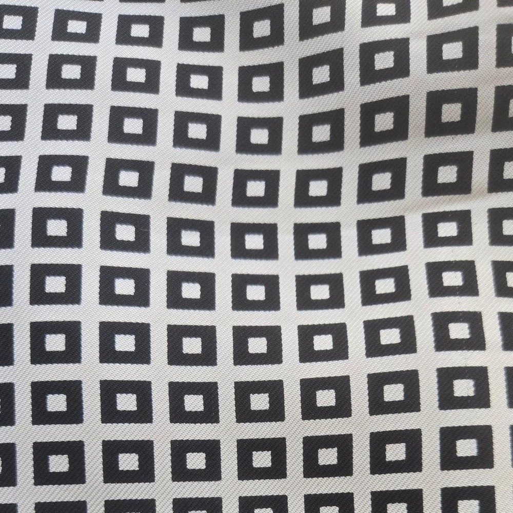 Ann Taylor 100% Silk Geometric Square Print Pencil Skirt Black White Size 4